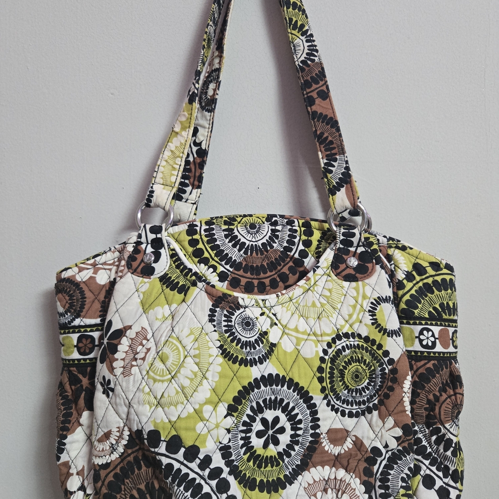 Vera Bradley Glenna Satchel bag in the retired "Cocoa Moss" pattern
